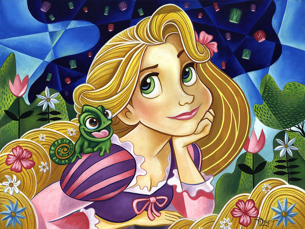 Flowers in her Hair Disney Fine Art Giclée on Canvas by Tim Rogerson