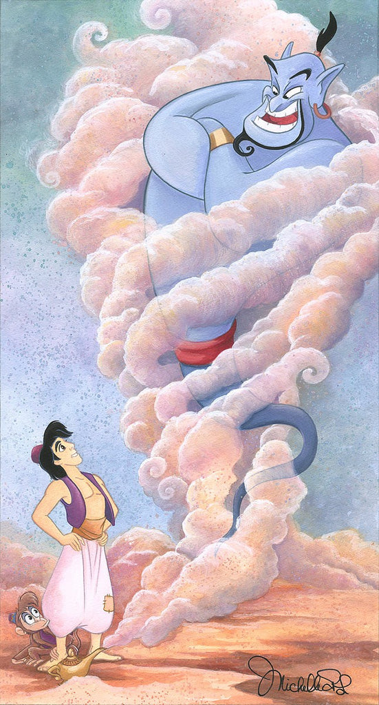 Aladdin and Abu Release the Genie Disney Fine Art Giclée on Canvas by Michelle St. Laurent