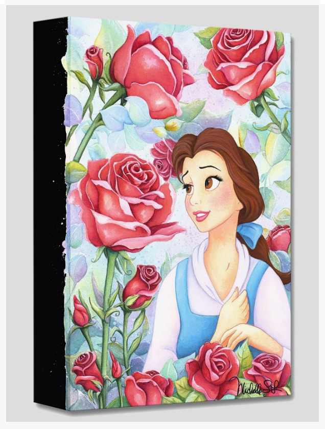 Belle Roses Beauty and the Beast Disney Fine Art Giclée on Canvas by Michelle St. Laurent