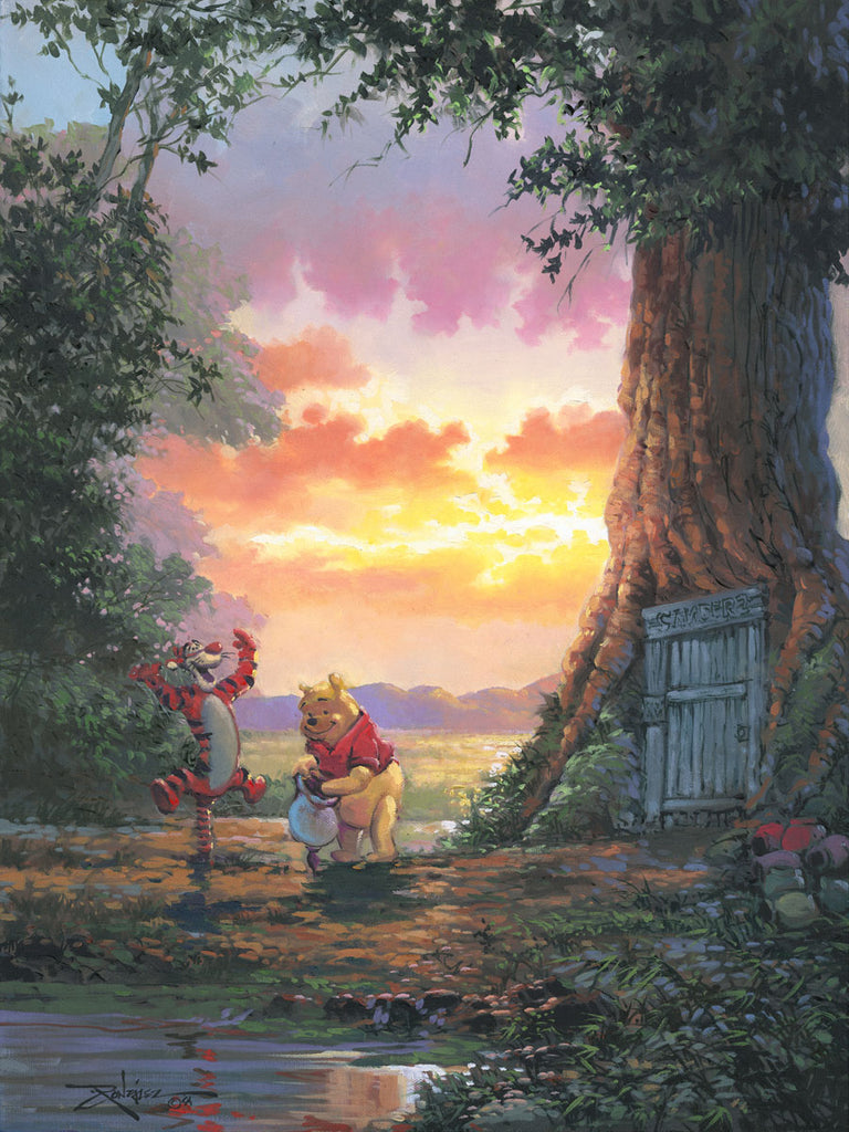 Sunrise in The Hundred Acre Wood Disney Fine Art Giclée on Canvas by Rodel Gonzalez