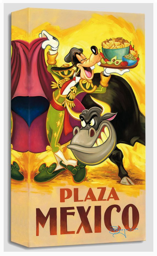 Matador Bullfighter Goofy For Whom The Bulls Toil Plaza Mexico Disney Fine Art Giclée on Canvas