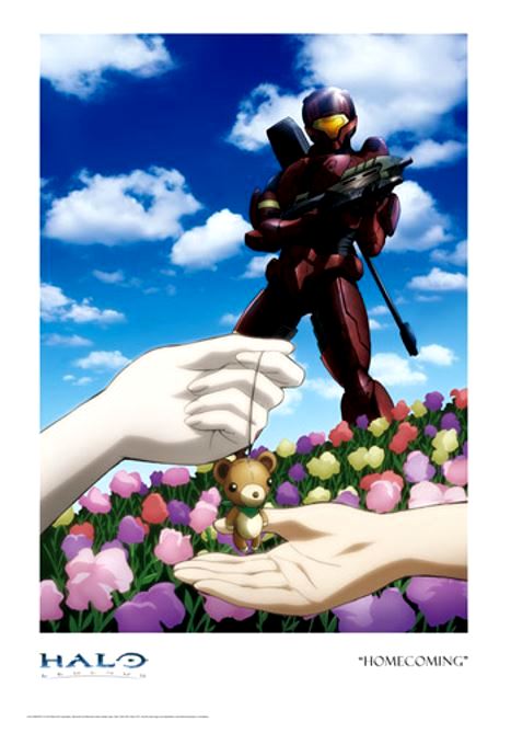 Pluton vs. Spartan 1337 Halo Legends Ghost of Spartan's Past Animation Fine Art