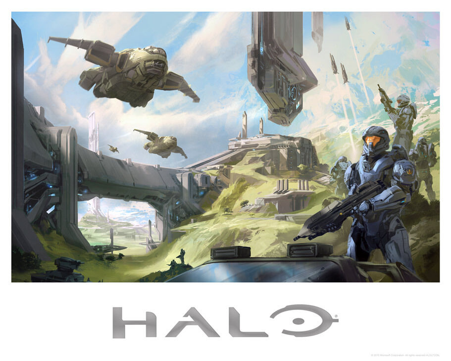 Ancient Forerunner Artifacts Halo Military Sci-Fi Game Fine Art Lithograph Print