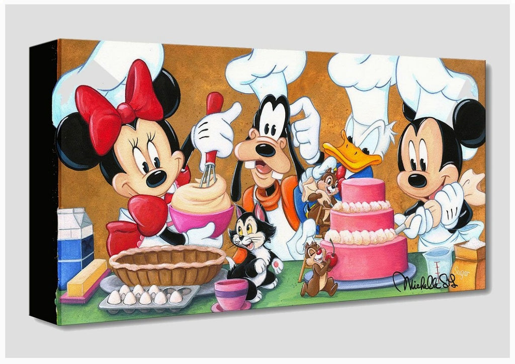 Minnie Figaro Goofy Donald Mickey and Chip & Dale Baking & Decorating Cakes Disney Fine Art Giclée on Canvas
