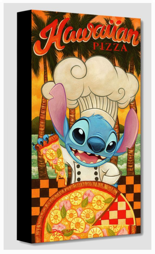 Chef Stitch Hawaiian Pizza Disney Kitchen Fine Art Giclée on Canvas by Tim Rogerson