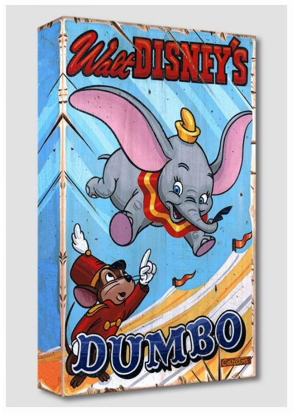Walt Disney's Dumbo The Flying Elephant Timothy Mouse Fine Art Giclée on Canvas by Trevor Carlton