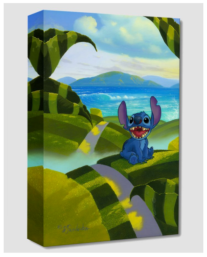 Stitch Surreal Hawaiian Landscape Disney Fine Art Giclée on Canvas
