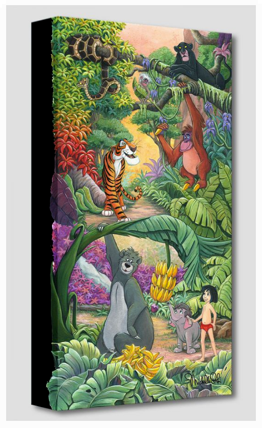 Kaa Bagheera Shere Khan King Louie Baloo Hathi Jr. Mowgli Disney The Jungle Book Fine Art Tribute Giclée on Canvas