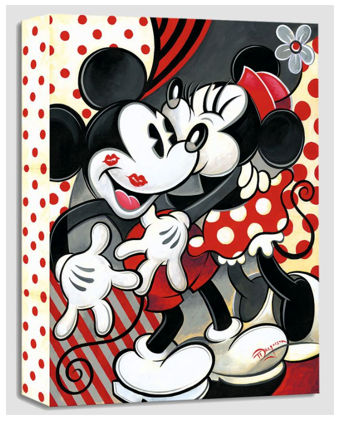 Mickey and Minnie Mouse Sweethearts Disney Fine Art Giclée on Canvas by Tim Rogerson