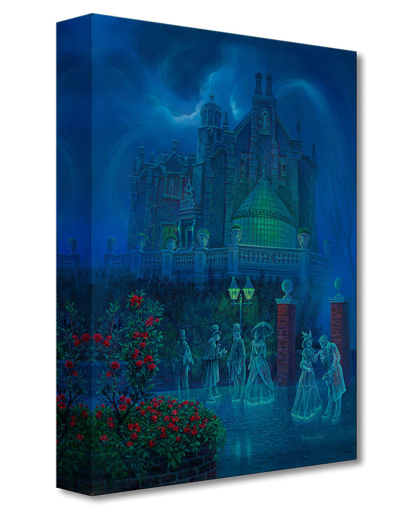 Disney World Haunted Mansion Ghosts The Procession Halloween Disney Fine Art Canvas by Michael Humphries