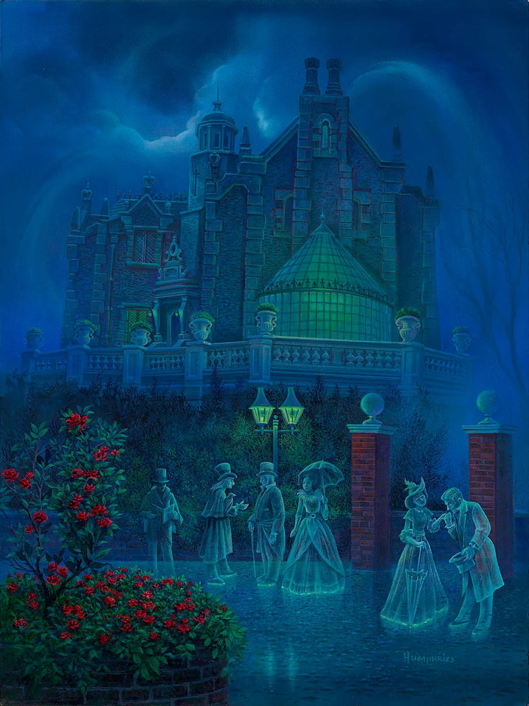 Disney World Haunted Mansion Ghosts The Procession Halloween Disney Fine Art Canvas by Michael Humphries