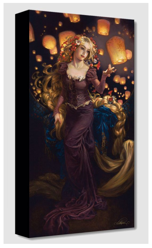 Tangled Realism Painting Rapunzel Lanterns Real Life Interpretation Disney Fine Art Giclée on Canvas by Heather Edwards