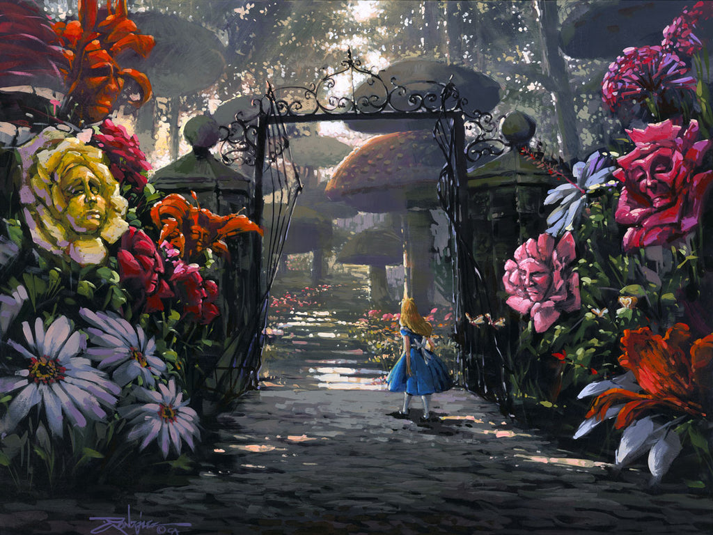 You Can Learn A Lot of Things From The Flowers of Wonderland Disney Fine Art Giclée on Canvas by Rodel Gonzalez