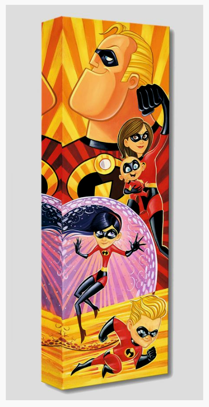 Mr. Incredible Elastigirl Jack-Jack Violet Dash Disney Pixar The Incredibles Parr Family Fine Art Giclée on Canvas