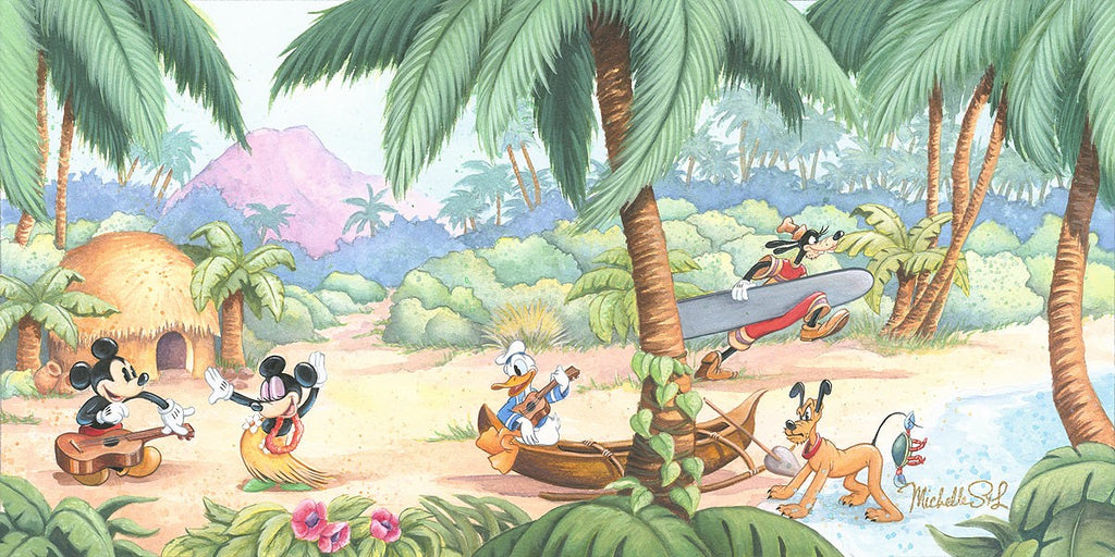 Mickey Mouse Fab Five Island Life Disney Fine Art Giclée on Canvas by Michelle St. Laurent