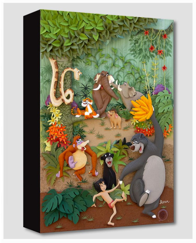 Elephant Patrol Colonel Hathi Jr. Winifred Mowgli Baloo Bear Necessities Disney's The Jungle Book Fine Art Giclée on Canvas