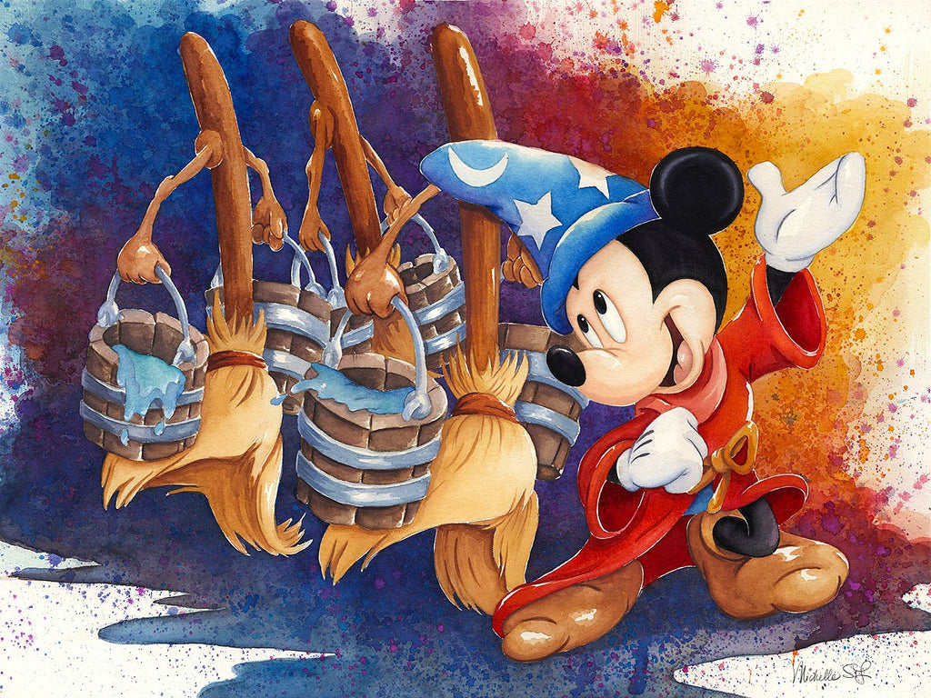 The Sorcerer's Apprentice Mickey Mouse Magical Brooms Disney Fantasia Fine Art Giclée on Canvas