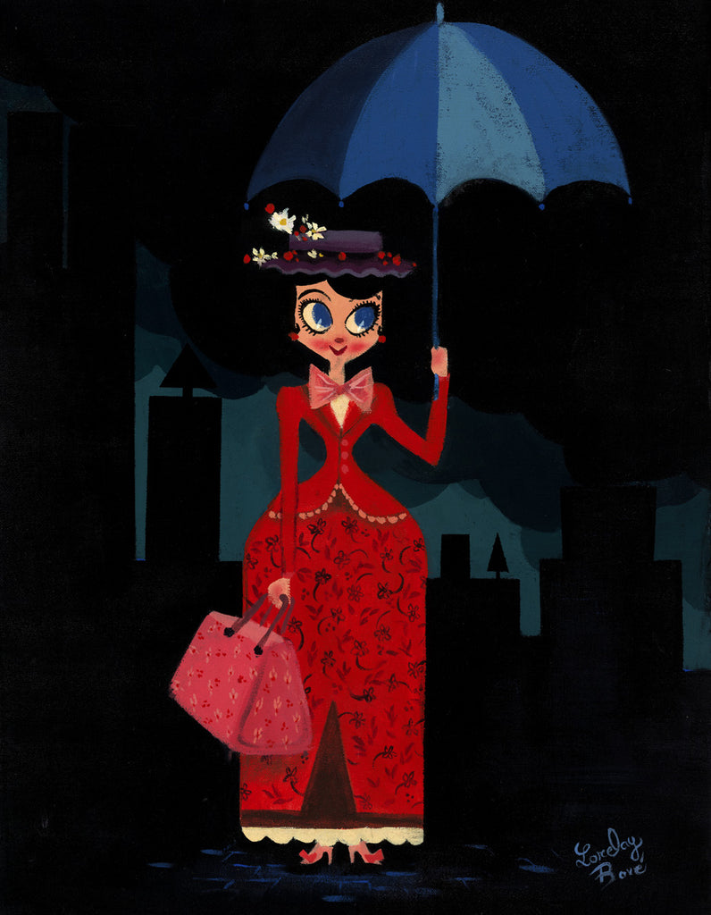 Mary's Umbrella Disney Fine Art Giclée on Paper by Lorelay Bové