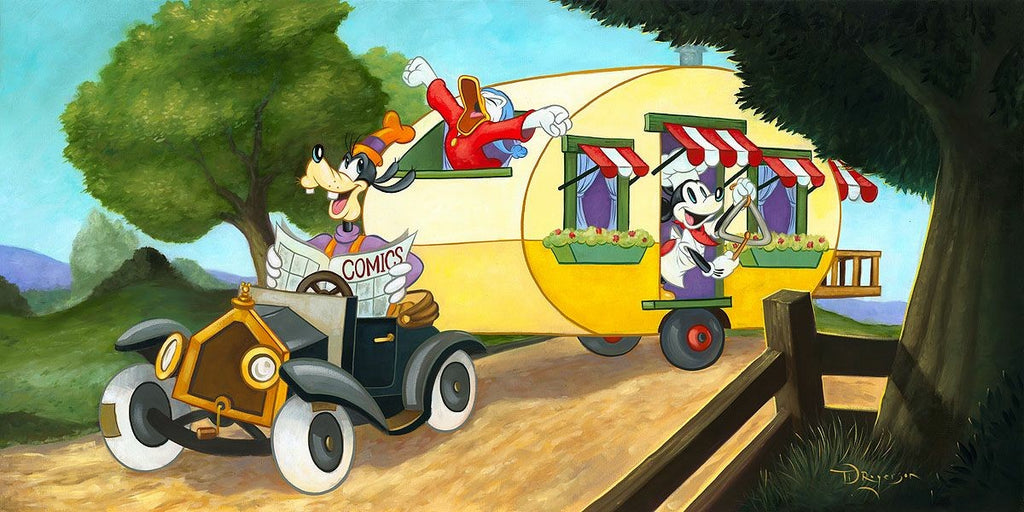 Mickey's Trailer Disney Fine Art Giclée on Canvas by Tim Rogerson