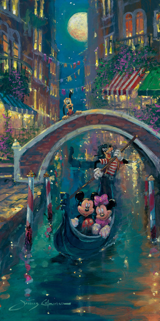Mickey and Minnie Mouse Moonlight in Venice Disney Fine Art Giclée on Canvas by James Coleman