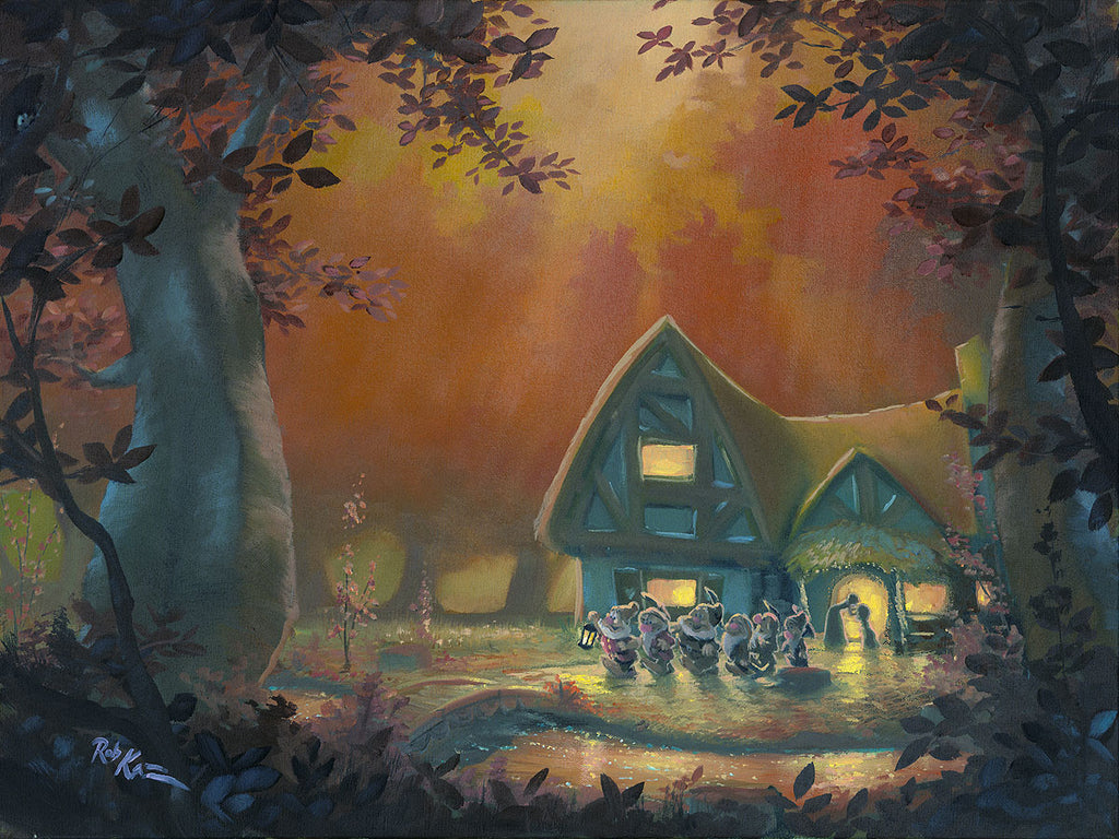 Snow White Goodbye Kiss for Dopey Disney Fine Art Giclée on Canvas by Rob Kaz