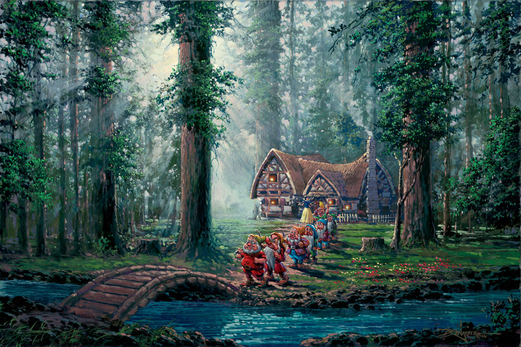 Heigh-Ho Heigh-Ho It's Off to Work We Go Disney Fine Art Giclée on Canvas by Rodel Gonzalez