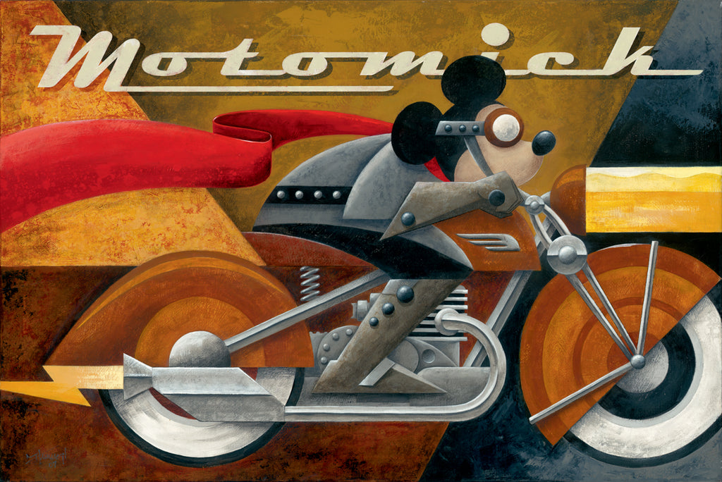 Moto Mick Disney Fine Art Giclée on Canvas by Mike Kungl