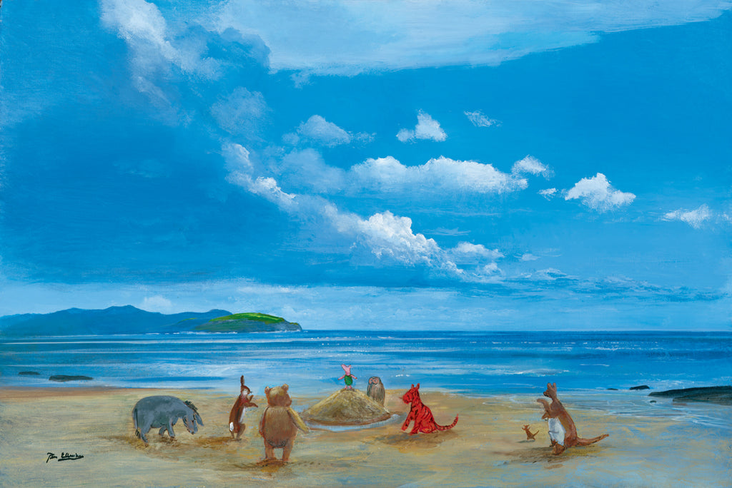 Winnie the Pooh and Friends Beach Day Vacation Disney Fine Art Giclée on Canvas by Peter Ellenshaw