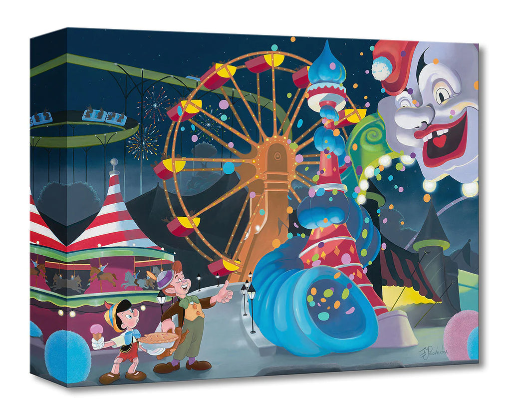 Disney World Pleasure Island Pinocchio Clown Amusement Park Fine Art Giclée on Canvas by Michael Provenza