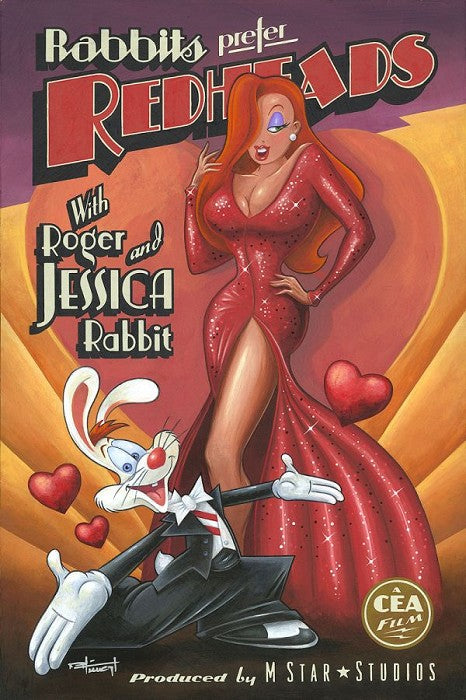 Rabbits Prefer Redheads Disney Fine Art Giclée on Canvas by Mike Kungl