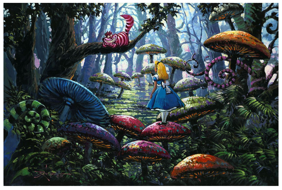 Alice in Wonderland A Smile You Can Trust Disney Fine Art Giclée on Canvas by Rodel Gonzalez