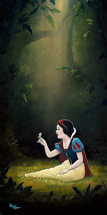 Snow White Singing with a Smile and a Song Disney Fine Art Giclée on Canvas by Rob Kaz