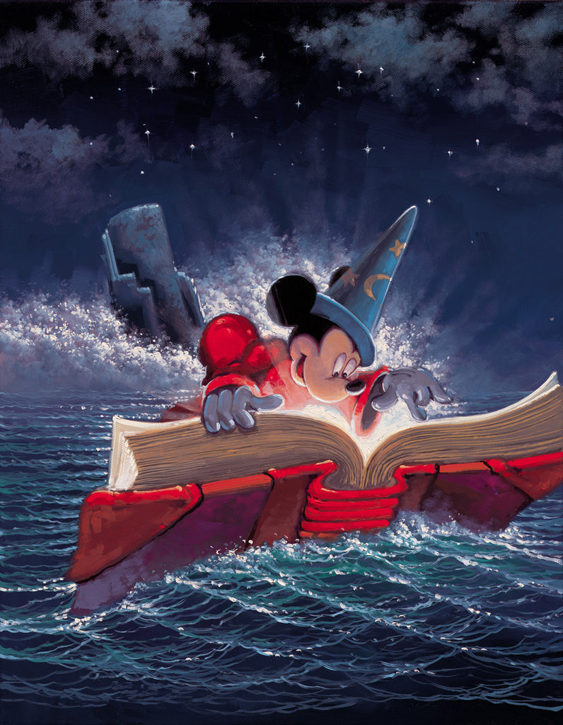 Wizard Mickey's Magic Book Disney Fine Art Giclée on Canvas by Rodel Gonzalez