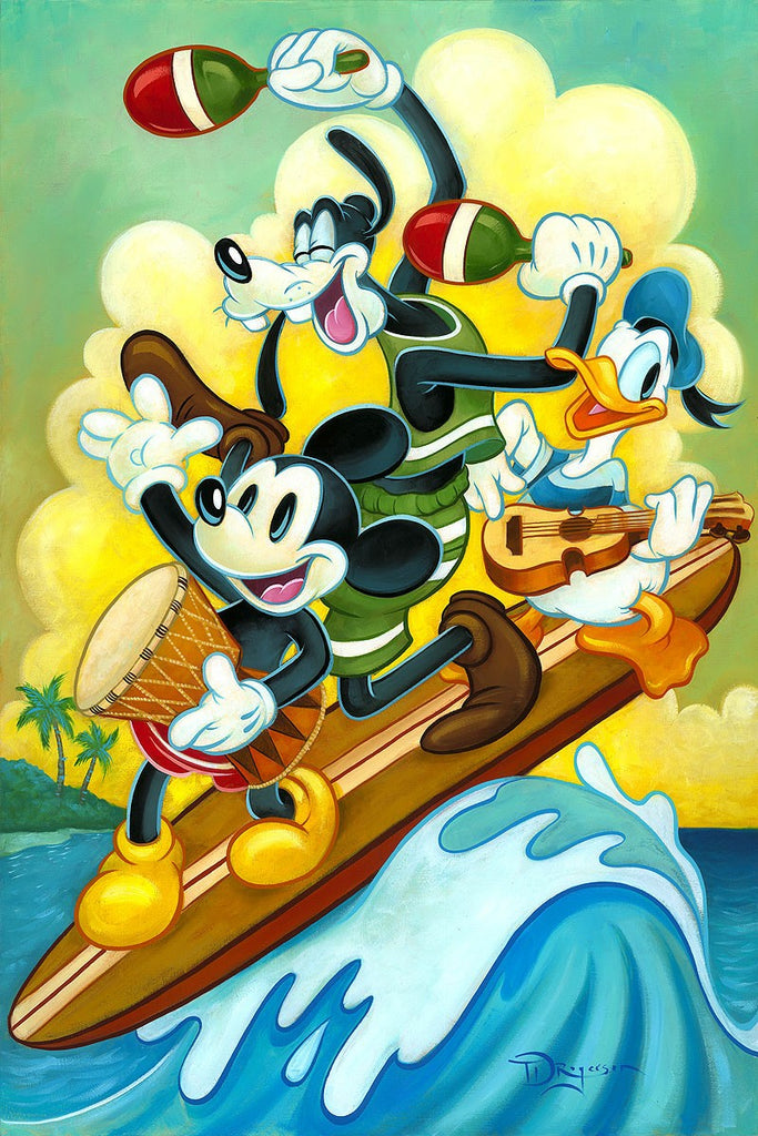 Surf Trio Disney Fine Art Giclée on Canvas by Tim Rogerson