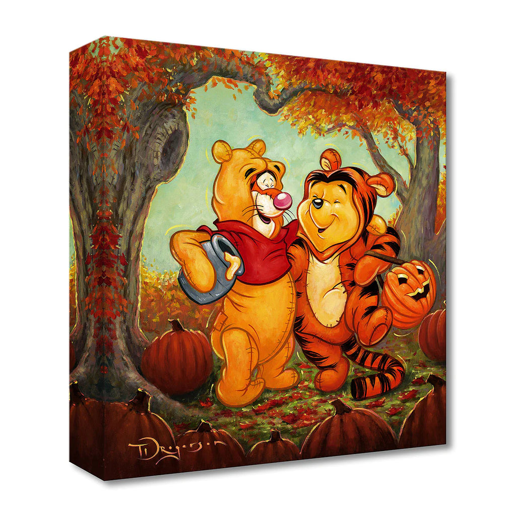 Winnie The Pooh and Tigger Halloween Costume Swap Disney Fine Art Canvas by Tim Rogerson