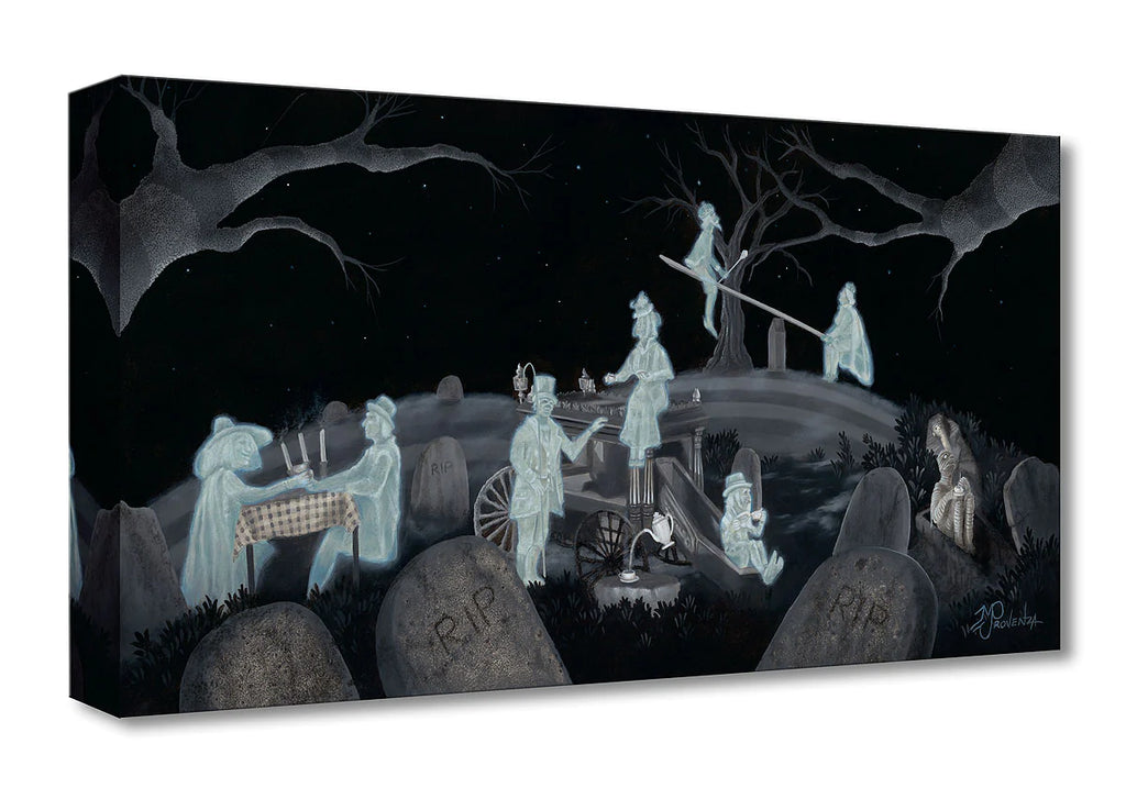 Disneyland & Disney World Haunted House Ride The Haunted Mansion Ghost Graveyard Halloween Fine Art Giclée on Canvas