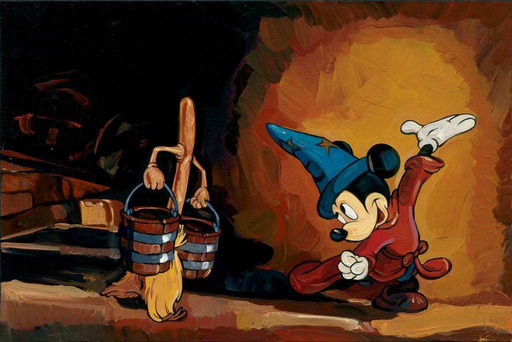 The Sorcerer's Apprentice Disney Fine Art Giclée on Canvas by Jim Salvati
