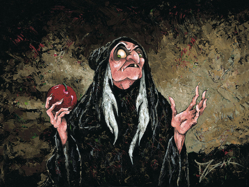 Snow White and the Seven Dwarfs Evil Queen Magic Wishing Apple Disney Fine Art Canvas by Trevor Mezak