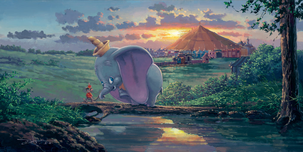 Timothy Q. Mouse and Dumbo Friendship Disney Fine Art Giclée on Canvas by Rodel Gonzalez
