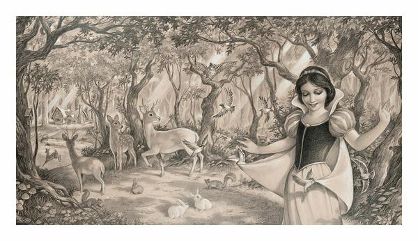 Woodland Princess Disney Fine Art Giclée on Paper by Edson Campos