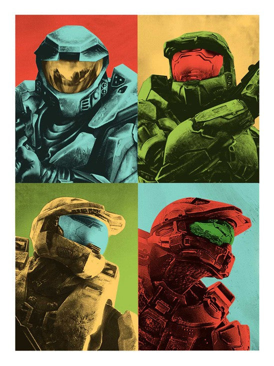 Halo Military Science Fiction Game The Spartan Gamer Pop Art Lithograph Print